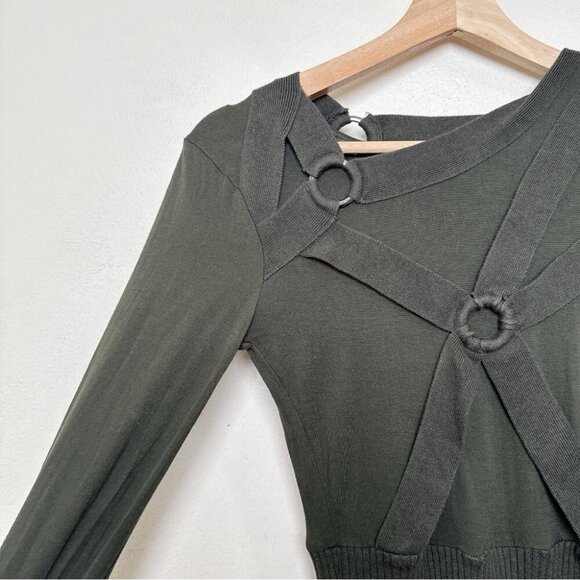 LAMB by Gwen Stefani Womens Small Military Gorp Core Mini Ribbed Dress - Picture 5 of 13